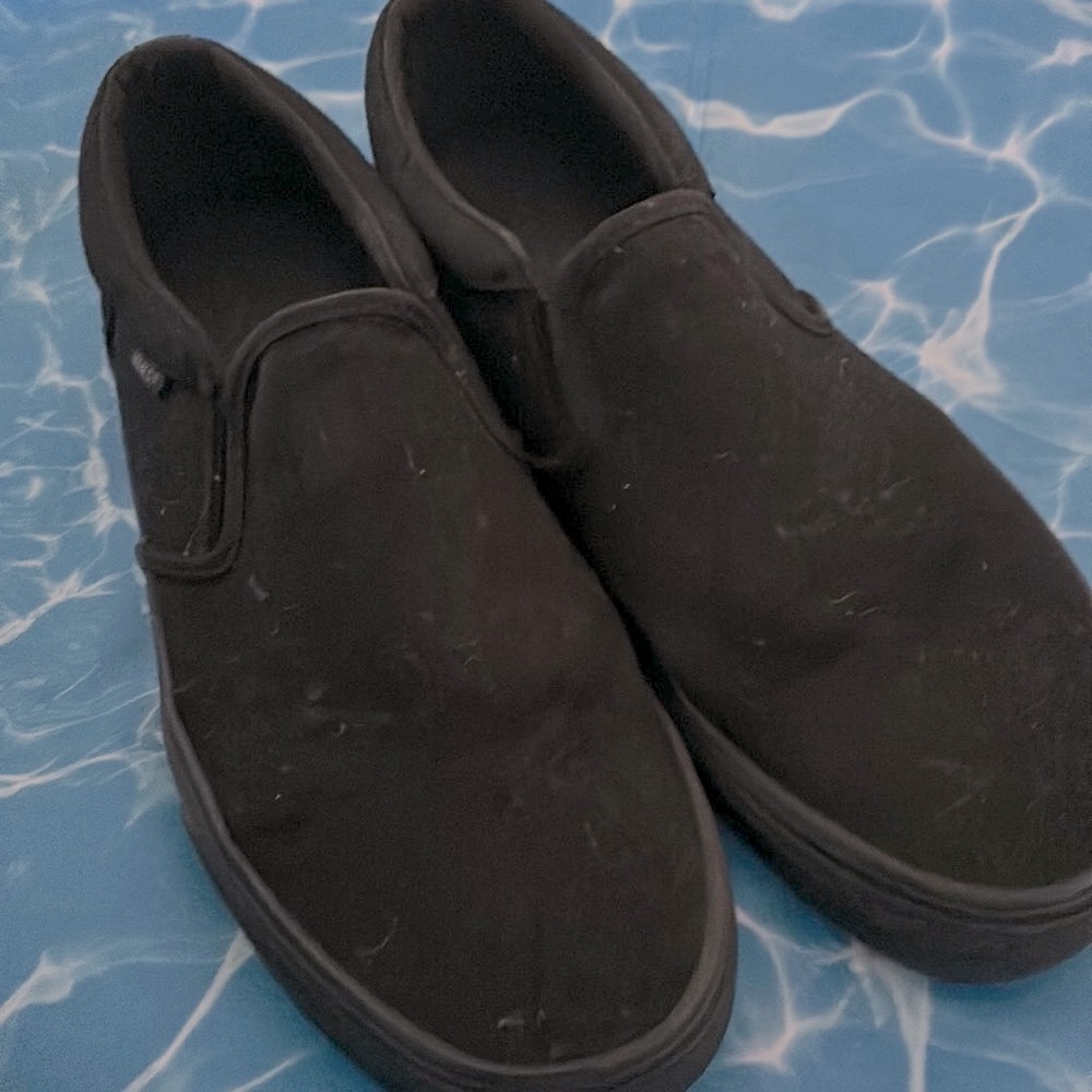 EUC MENS VANS SLIP ON BLACK/BLACK
